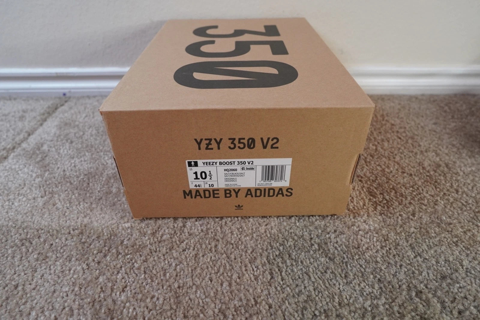 adidas Yeezy Boost 350 V2 Salt HQ2060 NEW Men's Size 10.5 Authentic